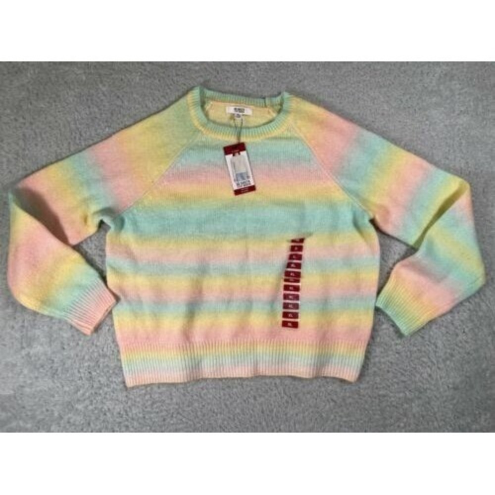NWT BB Dakota by Steve Madden Ombre Sweater Rainbow Unicorn Women's Large